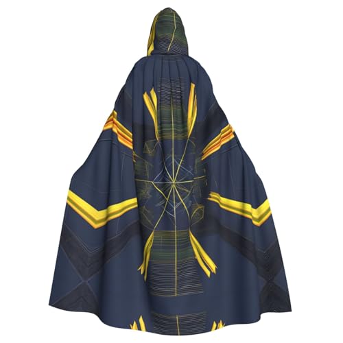 qqoupp Mehrdimensionaler Weltraumdruck Halloween Erwachsene Kapuzenumhang super großer Kapuzenumhang mit Fliege, ohne Reißverschluss von QQOUPP