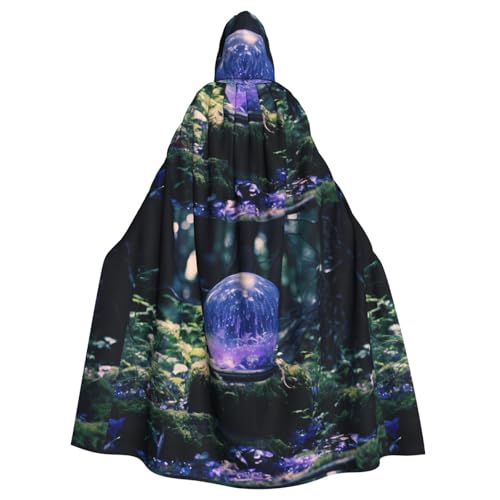 qqoupp Mysterious Crystal Ball Prints Halloween Erwachsene Kapuzenumhang Super Large Kapuzenumhang mit Fliege, ohne Reißverschluss von QQOUPP