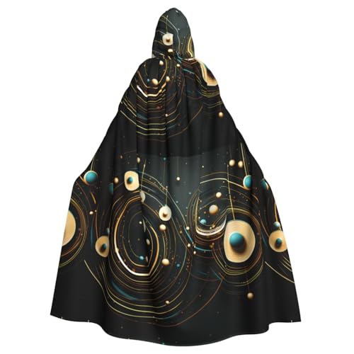 qqoupp Planet Microscopic Prints Halloween Adult Hooded Cape Super Large Hooded Cloak with Bow Tie, No Zipper von QQOUPP