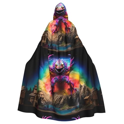 qqoupp Riesiger Kapuzenumhang mit Krabbe auf Bergen, Halloween, Erwachsene, super großer Kapuzenumhang mit Fliege, ohne Reißverschluss qqoupp Riesiger Kapuzenumhang mit Krabbe auf Bergen, Halloween, Erwachsene, super großer Kapuzenumhang mit Fliege, ohne Reißverschluss von QQOUPP