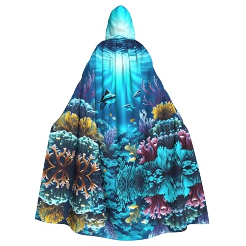 qqoupp U-Boot-Umhang mit Korallenstrahlen-Aufdruck, Halloween, Erwachsenen-Kapuzenumhang mit Fliege, ohne Reißverschluss qqoupp U-Boot-Umhang mit Korallenstrahlen-Aufdruck, Halloween, Erwachsenen-Kapuzenumhang mit Fliege, ohne Reißverschluss von QQOUPP