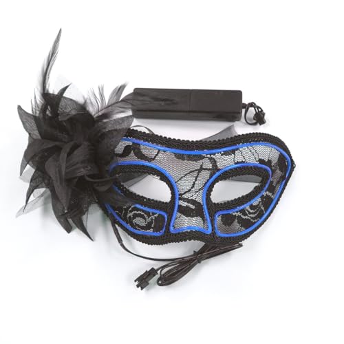QQY Halloween LED Maske, Erleuchten Sie das Rollenspiel der Maske, männliche und weibliche LED-Masken Welle in 3 Beleuchtungsmodi (eisblau-4) von QQY