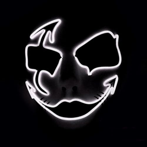 QQY Halloween Maske geführte Reinigungsmaske Es gibt 3 Beleuchtungsmodi Horrormasken Lichtmasken Halloween Weihnachtsfeier (Weiß) von QQY