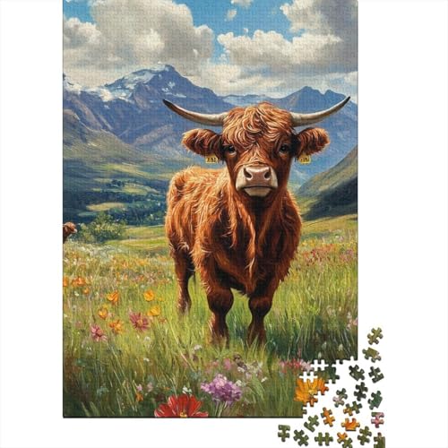 Highland Cattle Jigsaw Puzzles Puzzle for Adults Kids. 1000 Piece Impossible Challenge Toy Educational Games Home Decoration for Adults& Kids Age 14 Years Up 1000pcs (75x50cm) von QQZNFTBVF