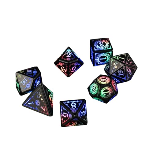 Polyedrische Würfel, wiederaufladbar, leuchtende LED-Würfel, Tischspiel, elektronische Würfel, Rollenspiel, Zubehör, wiederaufladbare, leuchtende LED-Würfel, 7 Stück Polyedrische Würfel, wiederaufladbar, leuchtende LED-Würfel, Tischspiel, elektronische Würfel, Rollenspiel, Zubehör, wiederaufladbare, leuchtende LED-Würfel, 7 Stück von QRONCES
