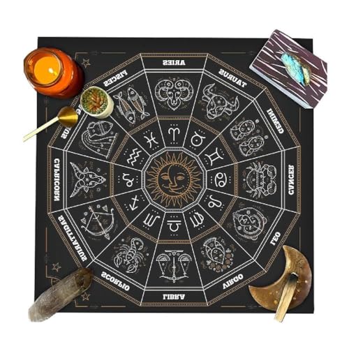 QRONCES Tarotkarten Tischdecke Altar Tuch Mondphase Astrologie Tischdecke Wahrsagekarten Matte Wandteppich Wanddekoration Wahrsagekarten Tischtuch Wanddekoration von QRONCES
