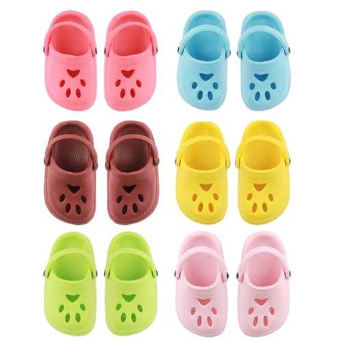 6 Paar klassische Clogs, 45,7 cm Puppenschuhe, amerikanische Puppenschuhe, 45,7 cm, Puppenzubehör für die Schaffung eines Sommer-Looks, Geschenk für Mädchen 6 Paar klassische Clogs, 45,7 cm Puppenschuhe, amerikanische Puppenschuhe, 45,7 cm, Puppenzubehör für die Schaffung eines Sommer-Looks, Geschenk für Mädchen von QSKJJI
