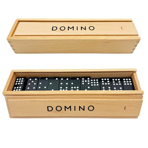 QLSKI Domino, 55 Blatt Miamine Dominosteine in schönen Geschenkverpackung aus Leder, Brettspiele für drinnen, Jaques of London Holzspielzeug, Spielzeug für Erwachsene und Kinder, lustige Spiele. QLSKI Domino, 55 Blatt Miamine Dominosteine in schönen Geschenkverpackung aus Leder, Brettspiele für drinnen, Jaques of London Holzspielzeug, Spielzeug für Erwachsene und Kinder, lustige Spiele. von QSLKI