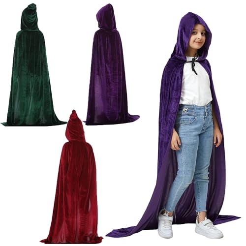 QSLKI 3PCS Umhang mit Klettverschluss, Masquerade Kostüm für Kinder für Junge, Mädchen, Halloween, Kindergeburtstag Fasching, Verwendet für Rollenspiele, Geburtstagsfeiern(Lila, Burgund, Dunkelgrün) QSLKI 3PCS Umhang mit Klettverschluss, Masquerade Kostüm für Kinder für Junge, Mädchen, Halloween, Kindergeburtstag Fasching, Verwendet für Rollenspiele, Geburtstagsfeiern(Lila, Burgund, Dunkelgrün) von QSLKI