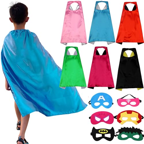 QSLKI 6 pcs Umhang mit Klettverschluss, Masquerade Kostüm für Kinder für Junge, Mädchen, Halloween, Kindergeburtstag Fasching, Verwendet für Rollenspiele, Geburtstagsfeiern, Jungen und Mädchen Spiele QSLKI 6 pcs Umhang mit Klettverschluss, Masquerade Kostüm für Kinder für Junge, Mädchen, Halloween, Kindergeburtstag Fasching, Verwendet für Rollenspiele, Geburtstagsfeiern, Jungen und Mädchen Spiele von QSLKI