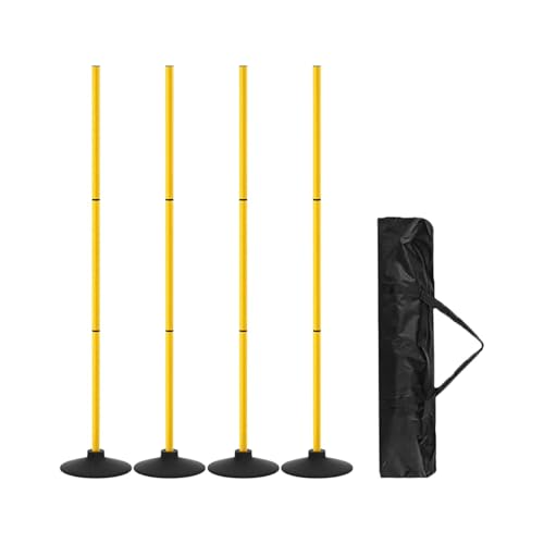 QSTDGVPW 4er Pack Agility Stangen für Sporttraining Im Fußball Und Rugby, Gelb von QSTDGVPW