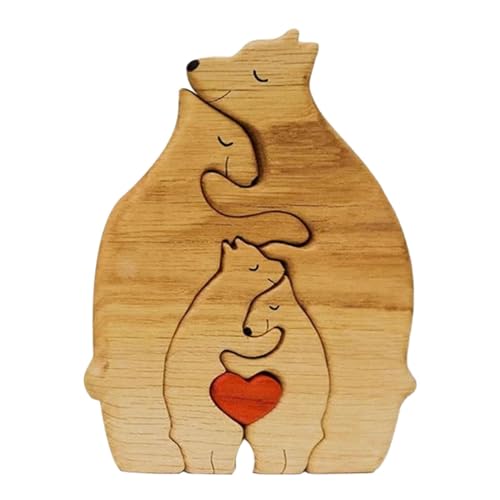 QSTDGVPW Holzbärenfamilie Kunstpuzzle, Holzbärenpuzzle Skulpturen Familie Holzbärenpuzzle, 4 Bären QSTDGVPW Holzbärenfamilie Kunstpuzzle, Holzbärenpuzzle Skulpturen Familie Holzbärenpuzzle, 4 Bären von QSTDGVPW