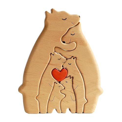 QSTDGVPW Holzbärenfamilie Kunstpuzzle, Holzbärenpuzzle Skulpturen Familie Holzbärenpuzzle, 6 Bären QSTDGVPW Holzbärenfamilie Kunstpuzzle, Holzbärenpuzzle Skulpturen Familie Holzbärenpuzzle, 6 Bären von QSTDGVPW