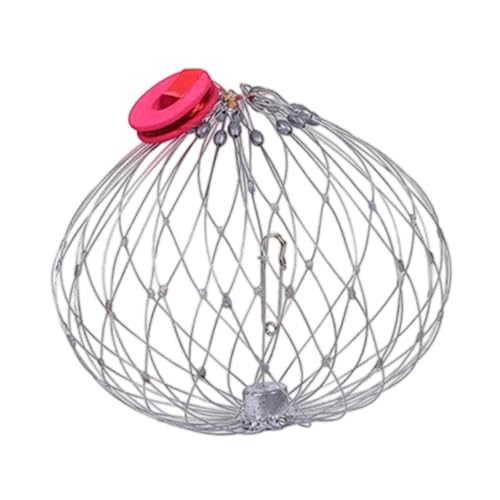 QSTDGVPW Net Cast Snare für Salzwasser Meerwasser Outdoor Cage Automatischer Fang Angelkäfig für Flüsse Crawdad Hummer Garnelen, 72 cm Dichtes Netz von QSTDGVPW