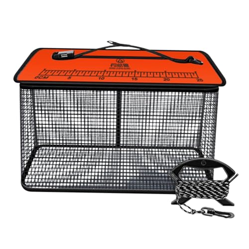 QSTDGVPW Schwimmender Fischkorb, Fischeimer, für Den Außenbereich, Leicht, Vielseitig Einsetzbar, mit Reißverschluss, Orange 34 X20cmx28cm von QSTDGVPW