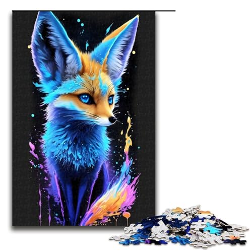 1000 Teile Baby Neon Fennek Fuchs Puzzlespiel für Erwachsene geeignet für Paare und Teenager ab 14 Jahren 75 x 50 cm von QSYFNBZL