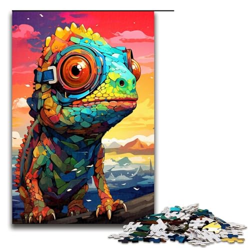 1000 Teile Baby Roboter Chamäleon von SplattersLots Dickes buntes Puzzlespiel für Erwachsene geeignet für Paare und Teenager ab 14 Jahren 75 x 50 cm von QSYFNBZL