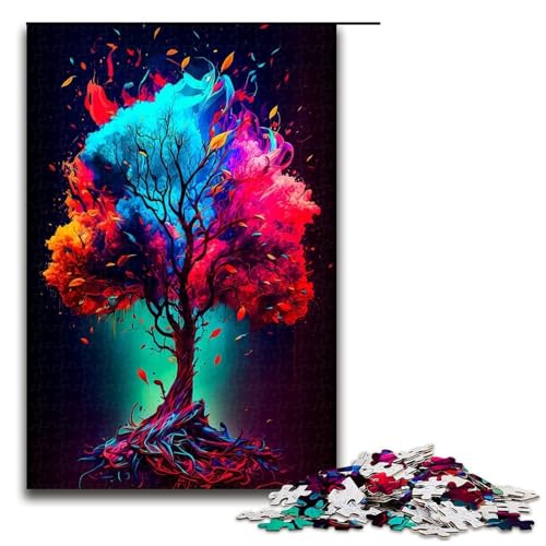 1000 Teile Baum Buntes Puzzlespiel für Erwachsene Geeignet für Paare und Teenager ab 14 Jahren 75x50cm 1000 Teile Baum Buntes Puzzlespiel für Erwachsene Geeignet für Paare und Teenager ab 14 Jahren 75x50cm von QSYFNBZL