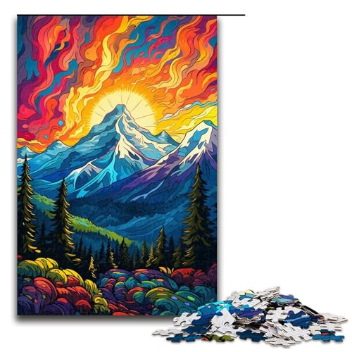 1000 Teile Bunte psychedelische Landschaftspuzzles für Erwachsene Unmögliches Puzzle zum Stressabbau für Teenager ab 14 Jahren 75 x 50 cm von QSYFNBZL