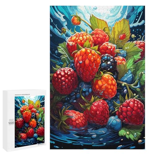 1000 Teile Bunte psychedelische Moltebeeren Puzzles für Erwachsene Unmögliches Puzzle zum Stressabbau für Teenager ab 14 Jahren 75 x 50 cm von QSYFNBZL