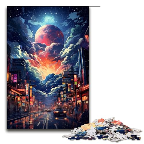 1000 Teile Buntes Psychedelisches Neon Puzzlespiel aus Tokio für Erwachsene geeignet für Paare und Teenager ab 14 Jahren 75 x 50 cm von QSYFNBZL