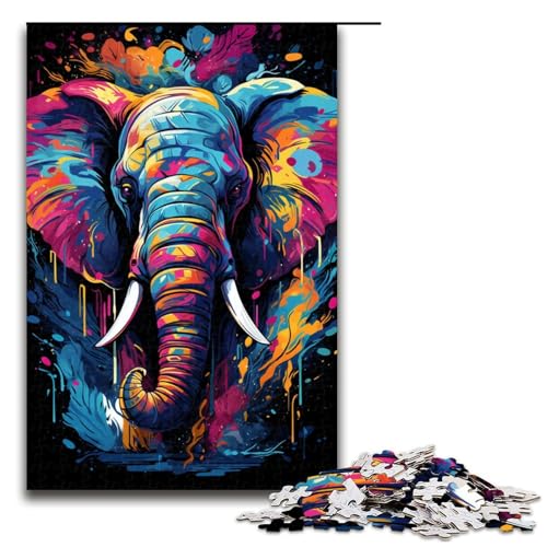 1000 Teile Buntes psychedelisches Elefanten Malpuzzle für Erwachsene Unmögliches Puzzle zum Stressabbau für Teenager ab 14 Jahren 75 x 50 cm 1000 Teile Buntes psychedelisches Elefanten Malpuzzle für Erwachsene Unmögliches Puzzle zum Stressabbau für Teenager ab 14 Jahren 75 x 50 cm von QSYFNBZL