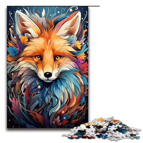 1000 Teile Buntes psychedelisches Fuchs Puzzlespiel für Erwachsene geeignet für Paare und Teenager ab 14 Jahren 75 x 50 cm von QSYFNBZL