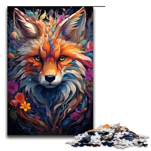 1000 Teile Buntes psychedelisches Fuchs Tier Puzzlespiel für Erwachsene geeignet für Paare und Teenager ab 14 Jahren 75 x 50 cm von QSYFNBZL