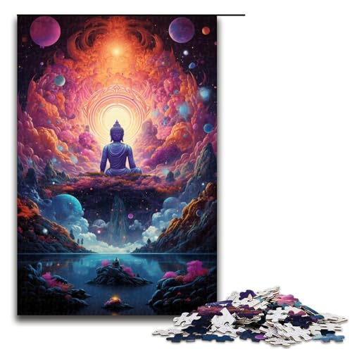 1000 Teile Buntes psychedelisches Galaxie Buddha Statue Puzzlespiel für Erwachsene geeignet für Paare und Teenager ab 14 Jahren 75 x 50 cm 1000 Teile Buntes psychedelisches Galaxie Buddha Statue Puzzlespiel für Erwachsene geeignet für Paare und Teenager ab 14 Jahren 75 x 50 cm von QSYFNBZL
