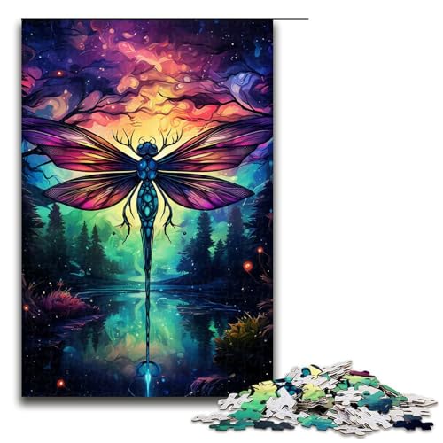 1000 Teile Buntes psychedelisches Galaxie Libellen Puzzlespiel für Erwachsene geeignet für Paare und Teenager ab 14 Jahren 75 x 50 cm von QSYFNBZL