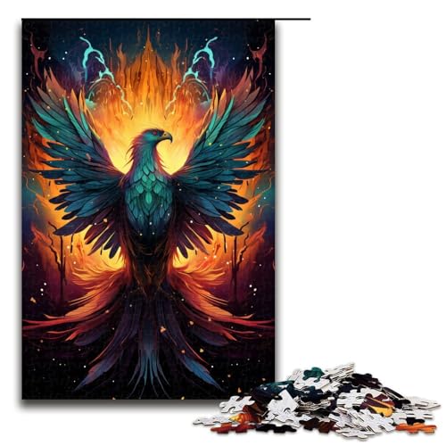 1000 Teile Buntes psychedelisches Galaxie Phönix Puzzle für Erwachsene Unmögliches Puzzle zum Stressabbau für Teenager ab 14 Jahren 75 x 50 cm von QSYFNBZL