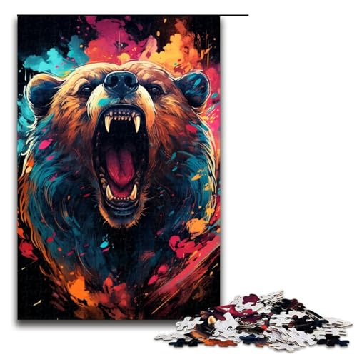 1000 Teile Buntes psychedelisches Gemälde Bären Puzzlespiel für Erwachsene geeignet für Paare und Teenager ab 14 Jahren 75 x 50 cm 1000 Teile Buntes psychedelisches Gemälde Bären Puzzlespiel für Erwachsene geeignet für Paare und Teenager ab 14 Jahren 75 x 50 cm von QSYFNBZL