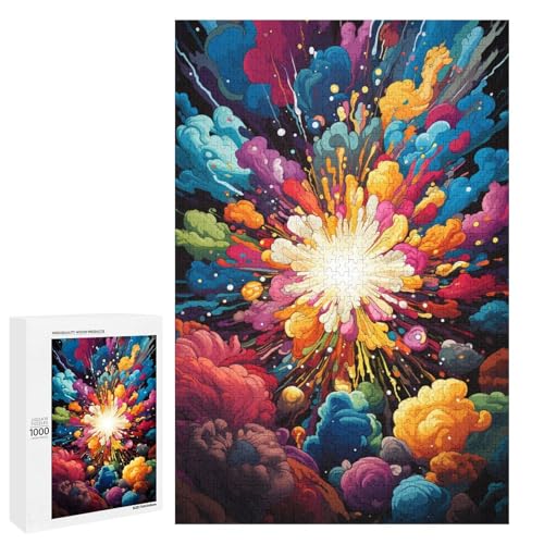1000 Teile Buntes psychedelisches Kunst Puzzlespiel für Erwachsene geeignet für Paare und Teenager ab 14 Jahren 75 x 50 cm von QSYFNBZL