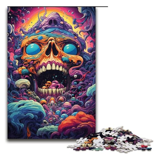 1000 Teile Buntes psychedelisches Monster Puzzlespiel für Erwachsene geeignet für Paare und Teenager ab 14 Jahren 75 x 50 cm von QSYFNBZL