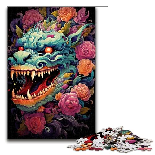 1000 Teile Buntes psychedelisches Monster Puzzlespiel für Erwachsene geeignet für Paare und Teenager ab 14 Jahren 75 x 50 cm von QSYFNBZL