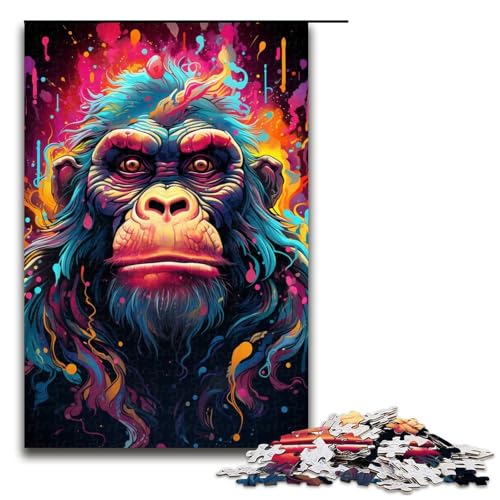 1000 Teile Buntes psychedelisches Orang Utan Puzzlespiel für Erwachsene geeignet für Paare und Teenager ab 14 Jahren 75 x 50 cm von QSYFNBZL