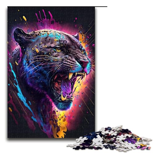 1000 Teile Der aufgeregte Panther Puzzle für Erwachsene Familienspaß Familienspiel Stressabbau schwierige Herausforderung 75 x 50 cm von QSYFNBZL