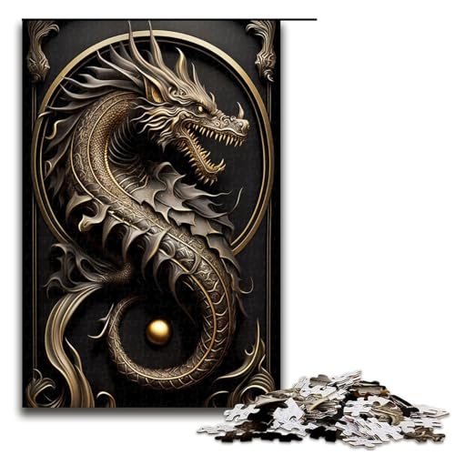 1000 Teile Drachenbeschützer Art Deco Puzzle für Erwachsene Familienspaß Familienspiel Stressabbau schwierige Herausforderung 75 x 50 cm 1000 Teile Drachenbeschützer Art Deco Puzzle für Erwachsene Familienspaß Familienspiel Stressabbau schwierige Herausforderung 75 x 50 cm von QSYFNBZL