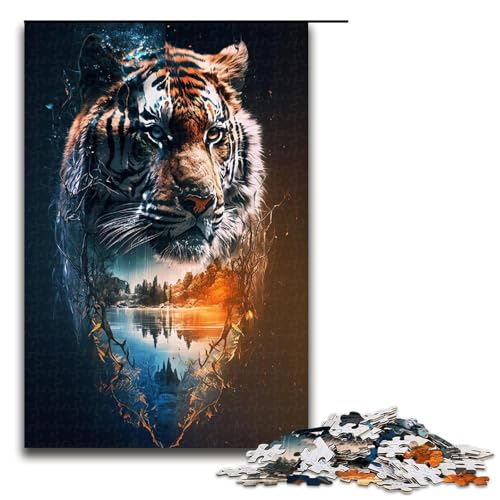 1000 Teile Fantasy Tiger Puzzlespiel für Erwachsene geeignet für Paare und Teenager ab 14 Jahren 1000 Teile von QSYFNBZL