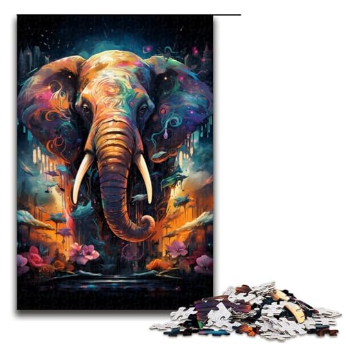 1000 Teile Malen Farbe Elefant Puzzlespiel Puzzle für Erwachsene Geeignet für Paare und Teenager ab 14 Jahren 75x50cm 1000 Teile Malen Farbe Elefant Puzzlespiel Puzzle für Erwachsene Geeignet für Paare und Teenager ab 14 Jahren 75x50cm von QSYFNBZL