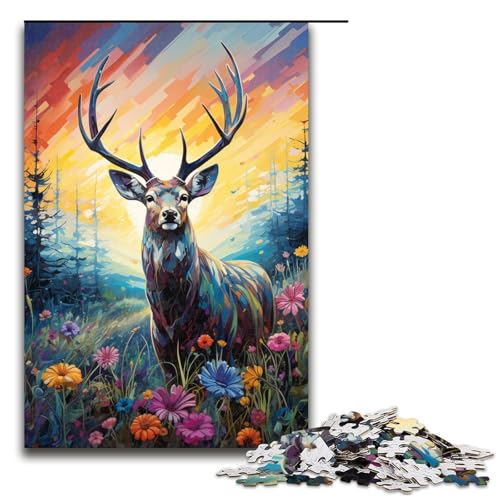 1000 Teile Malen Farbe Hirsch Puzzlespiel Puzzle für Erwachsene Geeignet für Paare und Teenager ab 14 Jahren 75x50cm 1000 Teile Malen Farbe Hirsch Puzzlespiel Puzzle für Erwachsene Geeignet für Paare und Teenager ab 14 Jahren 75x50cm von QSYFNBZL