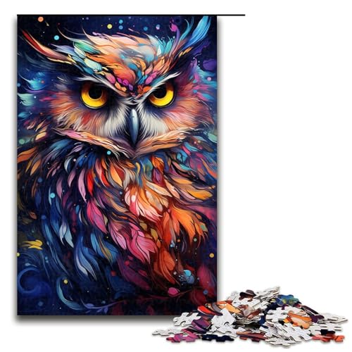 1000 Teile Malen Farbe Tier Eule Puzzles für Erwachsene Unmögliches Puzzle Stressabbau für und Teenager ab 14 Jahren 75x50cm 1000 Teile Malen Farbe Tier Eule Puzzles für Erwachsene Unmögliches Puzzle Stressabbau für und Teenager ab 14 Jahren 75x50cm von QSYFNBZL