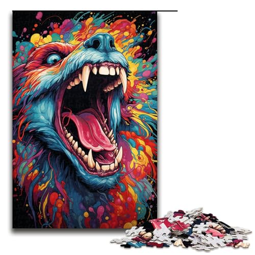 1000 Teile Malen Farbe Wolf Puzzle für Erwachsene Familienspaß Familienspiel Stressabbau schwierige Herausforderung 75 x 50 cm 1000 Teile Malen Farbe Wolf Puzzle für Erwachsene Familienspaß Familienspiel Stressabbau schwierige Herausforderung 75 x 50 cm von QSYFNBZL