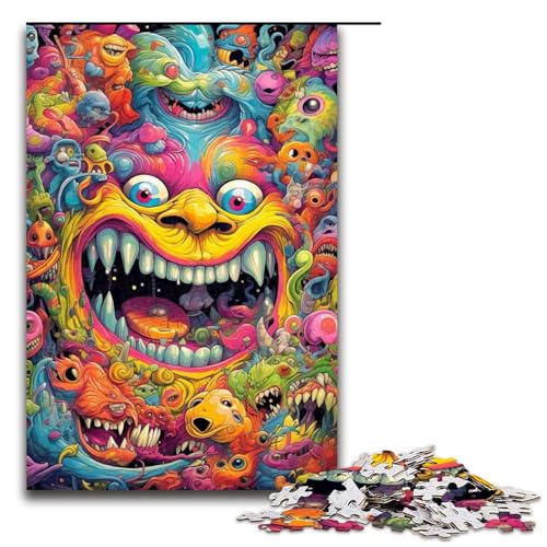 1000 Teile Psychedelische Monster Puzzle für Erwachsene Familienspaß Familienspiel Stressabbau schwierige Herausforderung 75 x 50 cm 1000 Teile Psychedelische Monster Puzzle für Erwachsene Familienspaß Familienspiel Stressabbau schwierige Herausforderung 75 x 50 cm von QSYFNBZL