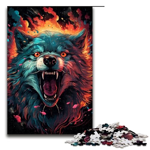 1000 Teile Psychedelisches Farbwolf Puzzlespiel für Erwachsene geeignet für Paare und Teenager ab 14 Jahren 75 x 50 cm 1000 Teile Psychedelisches Farbwolf Puzzlespiel für Erwachsene geeignet für Paare und Teenager ab 14 Jahren 75 x 50 cm von QSYFNBZL