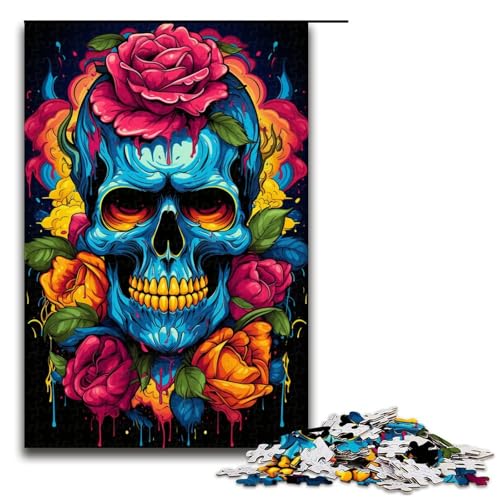1000 Teile Puzzle Farbe Rose Totenkopf Puzzle für Erwachsene Holzpuzzle Lernspiel 75 x 50 cm 1000 Teile Puzzle Farbe Rose Totenkopf Puzzle für Erwachsene Holzpuzzle Lernspiel 75 x 50 cm von QSYFNBZL