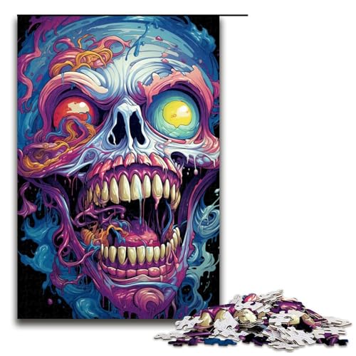 1000 Teile Puzzle Farbmonster Puzzle für Erwachsene Holzpuzzle Lernspiel 75x50cm von QSYFNBZL