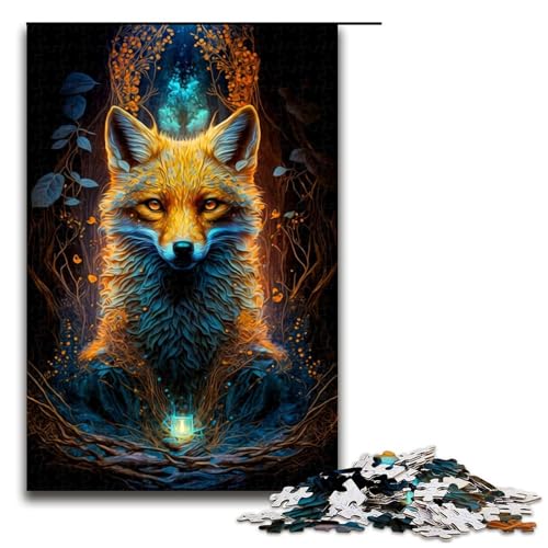1000 Teile Puzzle Fuchs Puzzle für Erwachsene Holzpuzzle Lernspiel 75x50cm von QSYFNBZL