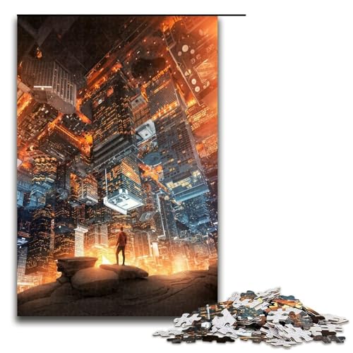 1000 Teile Puzzle Lightworld Puzzle für Erwachsene Holzpuzzle Lernspiel 75x50cm von QSYFNBZL
