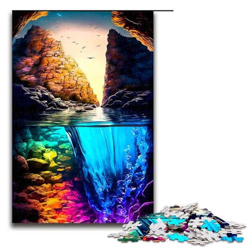 1000 Teile Puzzle Ozean Natur Puzzle für Erwachsene Holzpuzzle Lernspiel 75x50cm von QSYFNBZL